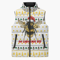 Oh Christmas Bee Bee Christmas Sleeveless Puffer Jacket Xmas Holiday Patterns - Wonder Print Shop
