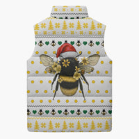 Oh Christmas Bee Bee Christmas Sleeveless Puffer Jacket Xmas Holiday Patterns - Wonder Print Shop
