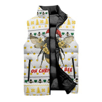 Oh Christmas Bee Bee Christmas Sleeveless Puffer Jacket Xmas Holiday Patterns - Wonder Print Shop