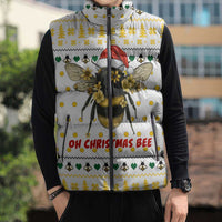 Oh Christmas Bee Bee Christmas Sleeveless Puffer Jacket Xmas Holiday Patterns - Wonder Print Shop