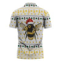 Oh Christmas Bee Bee Christmas Zipper Polo Shirt Xmas Holiday Patterns - Wonder Print Shop