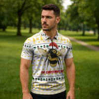 Oh Christmas Bee Bee Christmas Zipper Polo Shirt Xmas Holiday Patterns - Wonder Print Shop