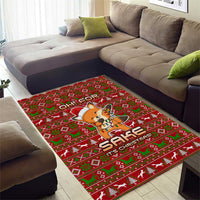 Oh For Fox Sake Christmas Area Rug Xmas Holiday Patterns - Wonder Print Shop