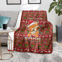 Oh For Fox Sake Christmas Blanket Xmas Holiday Patterns - Wonder Print Shop