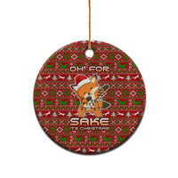 Oh For Fox Sake Christmas Ceramic Ornament Xmas Holiday Patterns - Wonder Print Shop