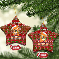 Oh For Fox Sake Christmas Ceramic Ornament Xmas Holiday Patterns - Wonder Print Shop