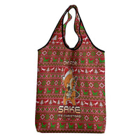 Oh For Fox Sake Christmas Grocery Bag Xmas Holiday Patterns - Wonder Print Shop