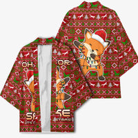 Oh For Fox Sake Christmas Kimono Xmas Holiday Patterns - Wonder Print Shop