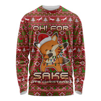 Oh For Fox Sake Christmas Long Sleeve Shirt Xmas Holiday Patterns - Wonder Print Shop