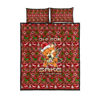 Oh For Fox Sake Christmas Quilt Bed Set Xmas Holiday Patterns - Wonder Print Shop