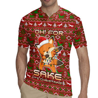 Oh For Fox Sake Christmas Rugby Jersey Xmas Holiday Patterns - Wonder Print Shop