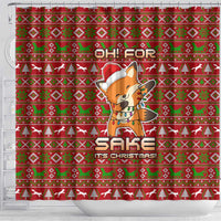Oh For Fox Sake Christmas Shower Curtain Xmas Holiday Patterns - Wonder Print Shop