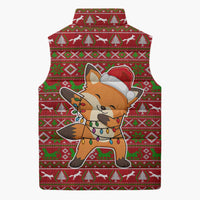 Oh For Fox Sake Christmas Sleeveless Puffer Jacket Xmas Holiday Patterns - Wonder Print Shop