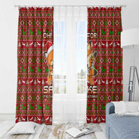 Oh For Fox Sake Christmas Window Curtain Xmas Holiday Patterns - Wonder Print Shop
