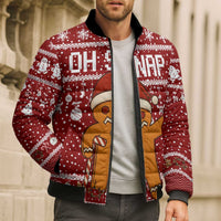 Oh Snap Christmas Bomber Puffer Jacket Xmas Holiday Patterns - Wonder Print Shop