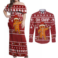 Oh Snap Christmas Couples Matching Off Shoulder Maxi Dress and Long Sleeve Button Shirt Xmas Holiday Patterns - Wonder Print Shop