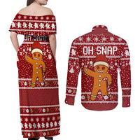Oh Snap Christmas Couples Matching Off Shoulder Maxi Dress and Long Sleeve Button Shirt Xmas Holiday Patterns - Wonder Print Shop