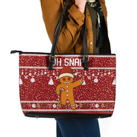 Oh Snap Christmas Leather Tote Bag Xmas Holiday Patterns - Wonder Print Shop