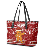 Oh Snap Christmas Leather Tote Bag Xmas Holiday Patterns - Wonder Print Shop