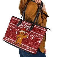 Oh Snap Christmas Leather Tote Bag Xmas Holiday Patterns - Wonder Print Shop