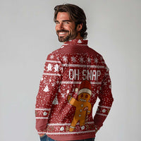 Oh Snap Christmas Long Sleeve Polo Shirt Xmas Holiday Patterns - Wonder Print Shop