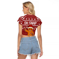 Oh Snap Christmas Raglan Cropped T Shirt Xmas Holiday Patterns - Wonder Print Shop