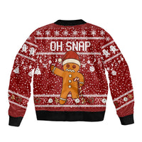 Oh Snap Christmas Sleeve Zip Bomber Jacket Xmas Holiday Patterns - Wonder Print Shop