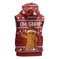 Oh Snap Christmas Sleeveless Zip Hoodie Xmas Holiday Patterns - Wonder Print Shop