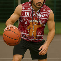 Oh Snap Christmas Sleeveless Zip Hoodie Xmas Holiday Patterns - Wonder Print Shop