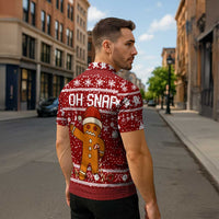 Oh Snap Christmas Zipper Polo Shirt Xmas Holiday Patterns - Wonder Print Shop