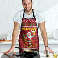 One More Night Santa Beer Christmas Apron Xmas Holiday Patterns - Wonder Print Shop