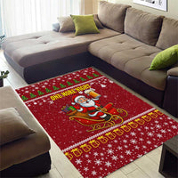One More Night Santa Beer Christmas Area Rug Xmas Holiday Patterns - Wonder Print Shop