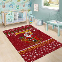 One More Night Santa Beer Christmas Area Rug Xmas Holiday Patterns - Wonder Print Shop