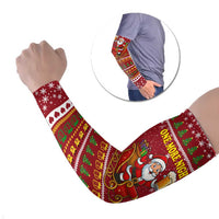 One More Night Santa Beer Christmas Arm Sleeves Xmas Holiday Patterns - Wonder Print Shop