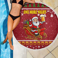 One More Night Santa Beer Christmas Beach Blanket Xmas Holiday Patterns - Wonder Print Shop