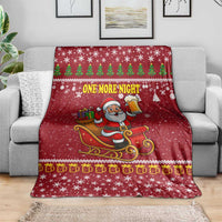 One More Night Santa Beer Christmas Blanket Xmas Holiday Patterns - Wonder Print Shop