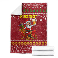 One More Night Santa Beer Christmas Blanket Xmas Holiday Patterns - Wonder Print Shop
