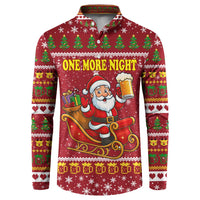 One More Night Santa Beer Christmas Button Sweatshirt Xmas Holiday Patterns - Wonder Print Shop