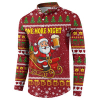 One More Night Santa Beer Christmas Button Sweatshirt Xmas Holiday Patterns - Wonder Print Shop