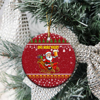 One More Night Santa Beer Christmas Ceramic Ornament Xmas Holiday Patterns - Wonder Print Shop