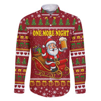 One More Night Santa Beer Christmas Family Matching Long Sleeve Bodycon Dress and Hawaiian Shirt Xmas Holiday Patterns - Wonder Print Shop