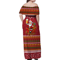 One More Night Santa Beer Christmas Family Matching Off Shoulder Maxi Dress and Hawaiian Shirt Xmas Holiday Patterns - Wonder Print Shop