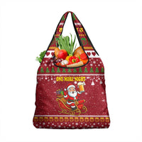 One More Night Santa Beer Christmas Grocery Bag Xmas Holiday Patterns - Wonder Print Shop