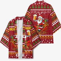 One More Night Santa Beer Christmas Kimono Xmas Holiday Patterns - Wonder Print Shop