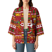 One More Night Santa Beer Christmas Kimono Xmas Holiday Patterns - Wonder Print Shop