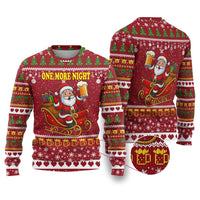 One More Night Santa Beer Christmas Ugly Christmas Sweater Xmas Holiday Patterns - Wonder Print Shop