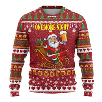 One More Night Santa Beer Christmas Ugly Christmas Sweater Xmas Holiday Patterns - Wonder Print Shop