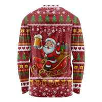 One More Night Santa Beer Christmas Long Sleeve Shirt Xmas Holiday Patterns - Wonder Print Shop