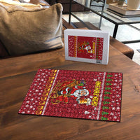 One More Night Santa Beer Christmas Puzzle Xmas Holiday Patterns - Wonder Print Shop