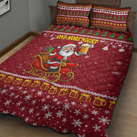 One More Night Santa Beer Christmas Quilt Bed Set Xmas Holiday Patterns - Wonder Print Shop